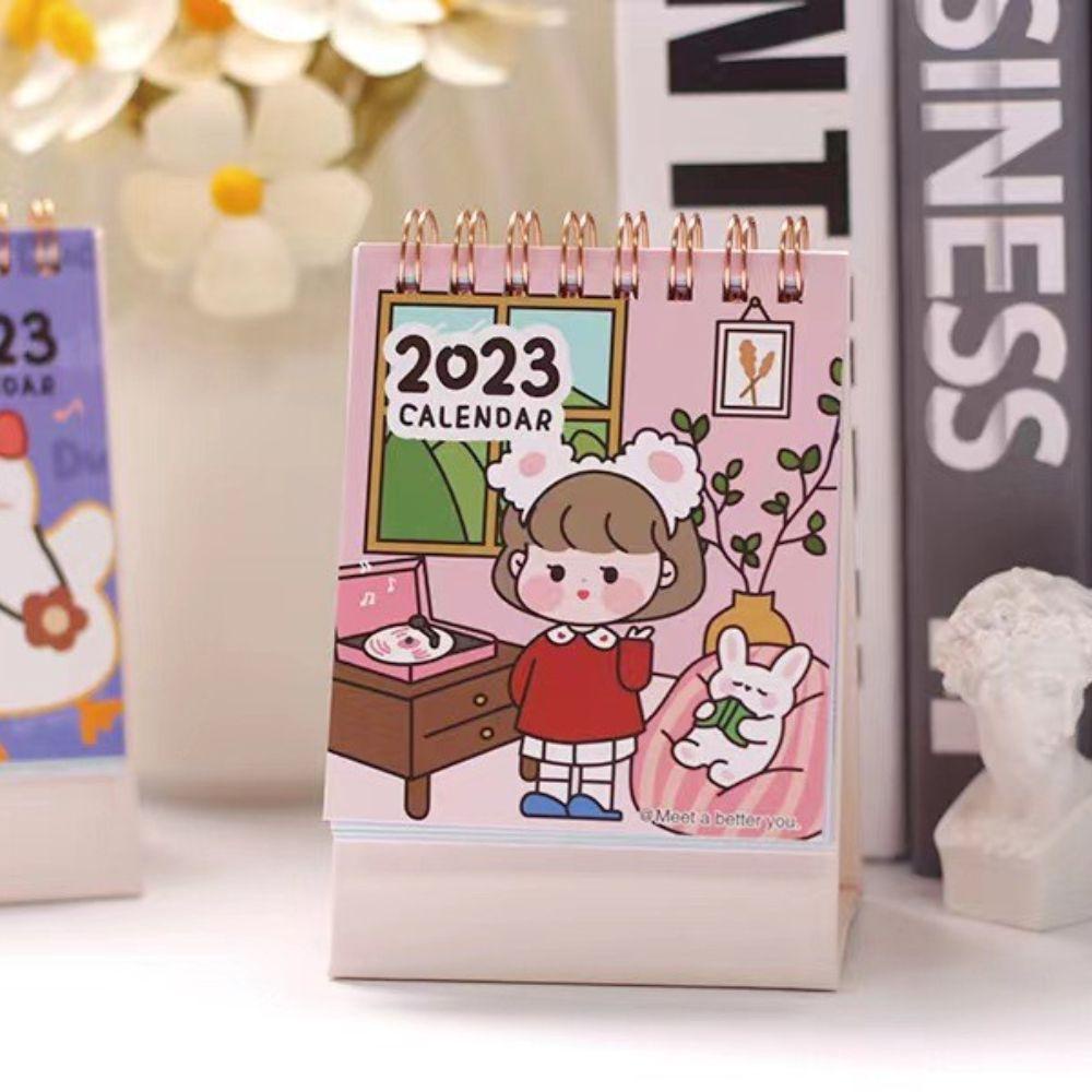 Agustinina Kalender Meja Hadiah Kreatif Mini Korea Kartun Memo Pads