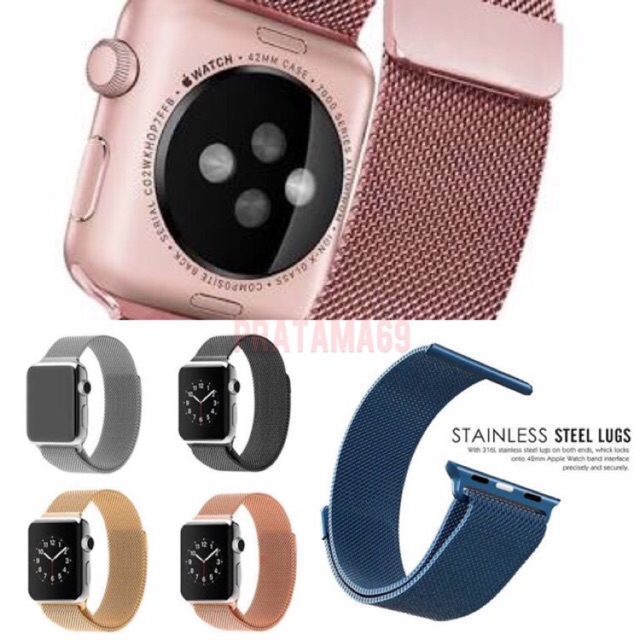 Strap Band Milanese Apple Watch - Tali Jam Tangan Iwatch Magnet - Series 5 4 3 2 1