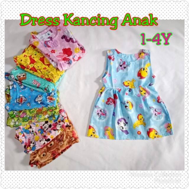 Dress Anak  Kancing Baju  Anak  Murah Dress Katun Baju  