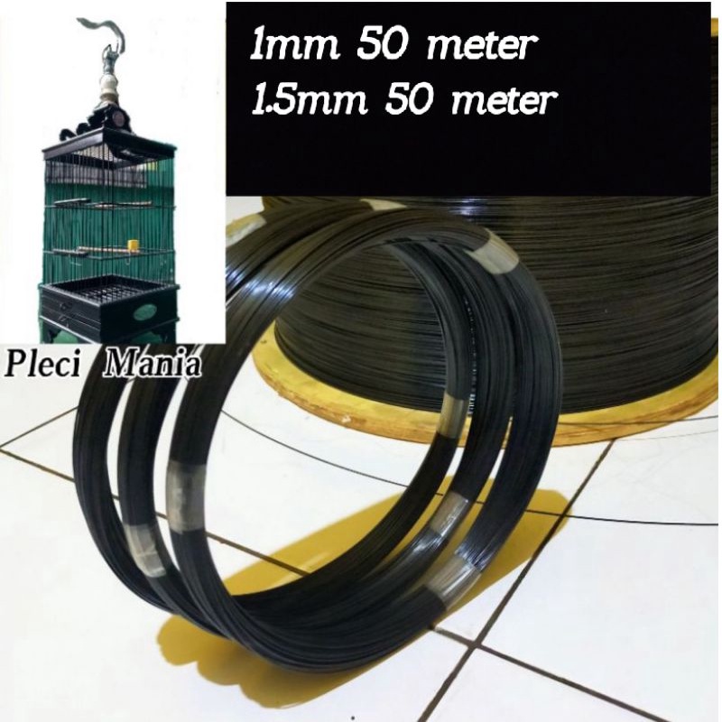 jeruji ruji fiber hitam 1mm panjang 50 meter