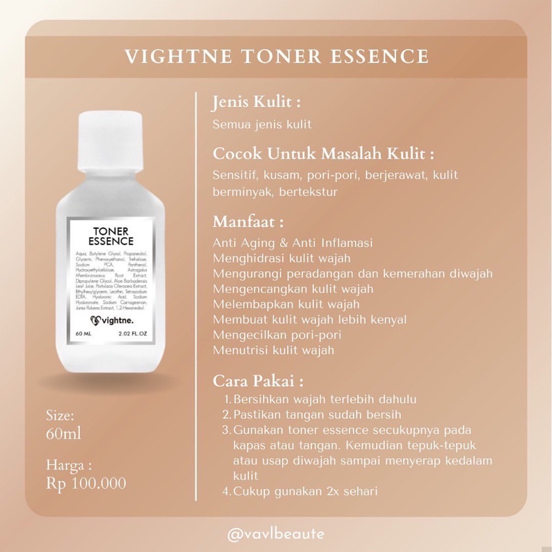 VAVL Toner Essence 60ml BPOM Hydrating Toner