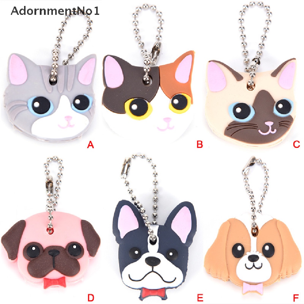 (AdornmentNo1) Gantungan Kunci Bentuk Anjing / Kucing / Kelinci Bahan Silikon PVC