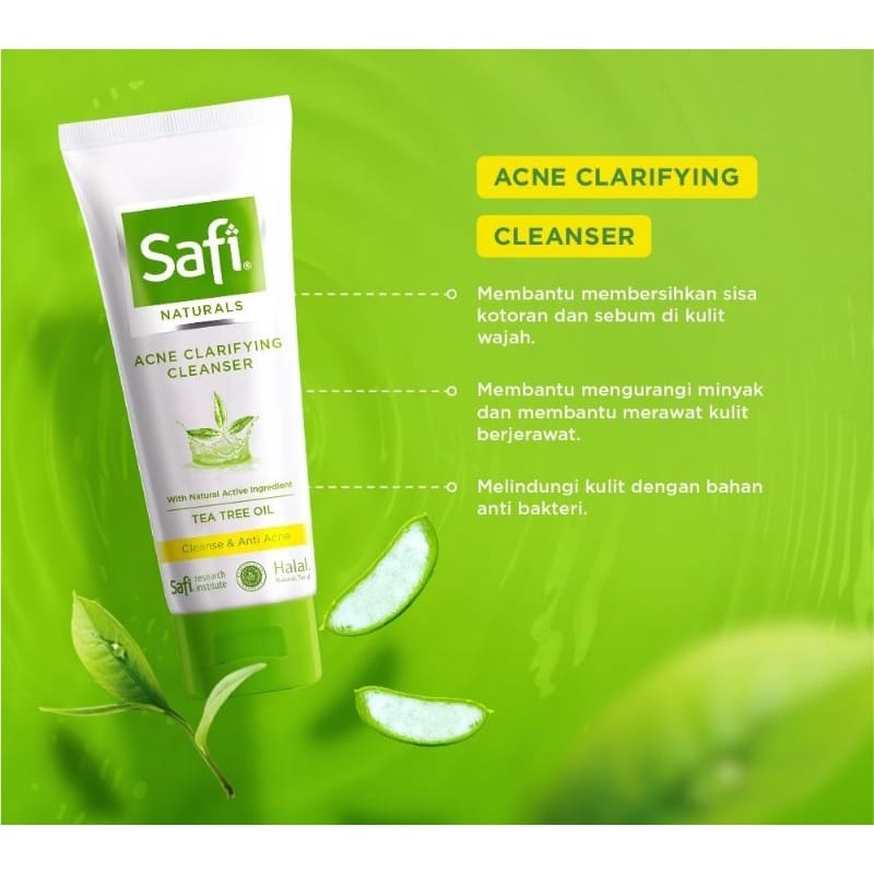 SAFI Naturals Series | Acne Clarifying Cleanser 50gr 100gr | Mattifying Cream 20gr 45gr BPOM