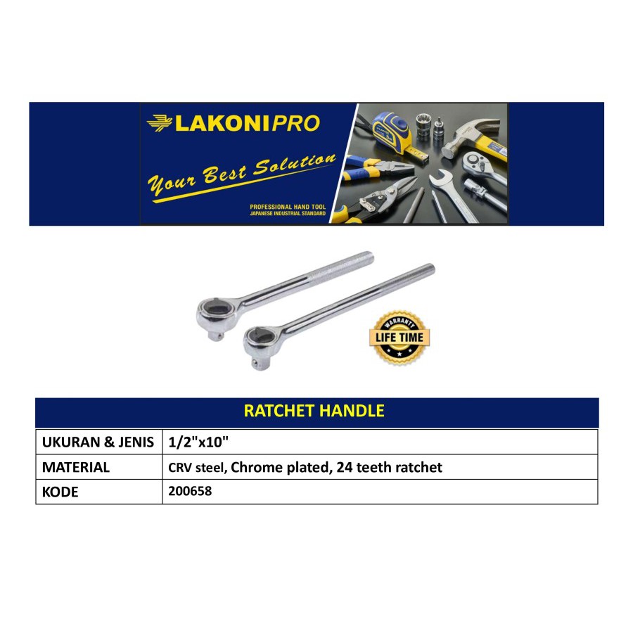 LAKONI PRO - 1/2" x 10" RATCHET HANDLE