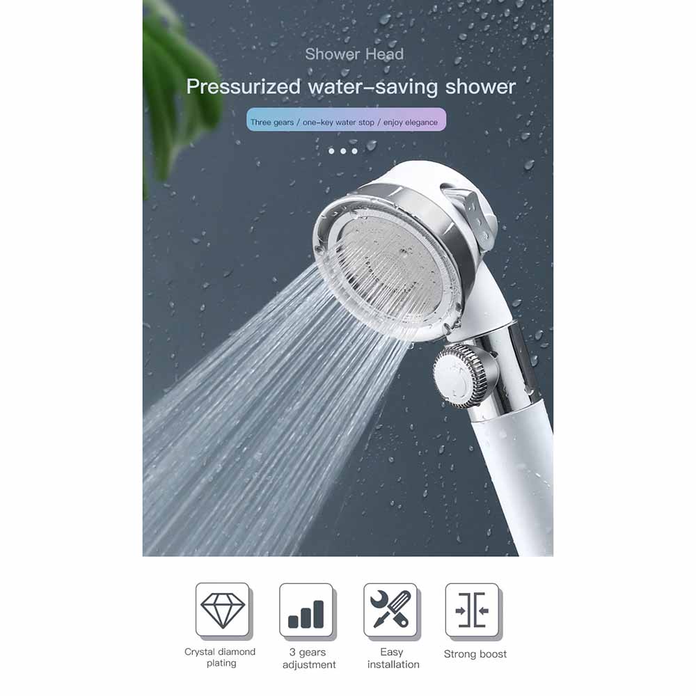 Head Shower Mandi 3 Mode Minimalist Pressurized Nozzle K002