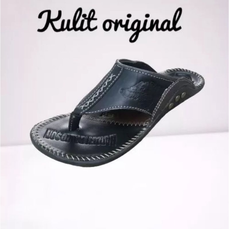 sandal jepit kulit pria/ sandal Harley Davidson/ sandal kulit murah/ sandal terlaris/ COD/ bayar ditempat