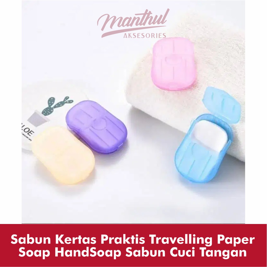 Sabun Kertas Praktis Travelling Paper Soap HandSoap Sabun Cuci Tangan