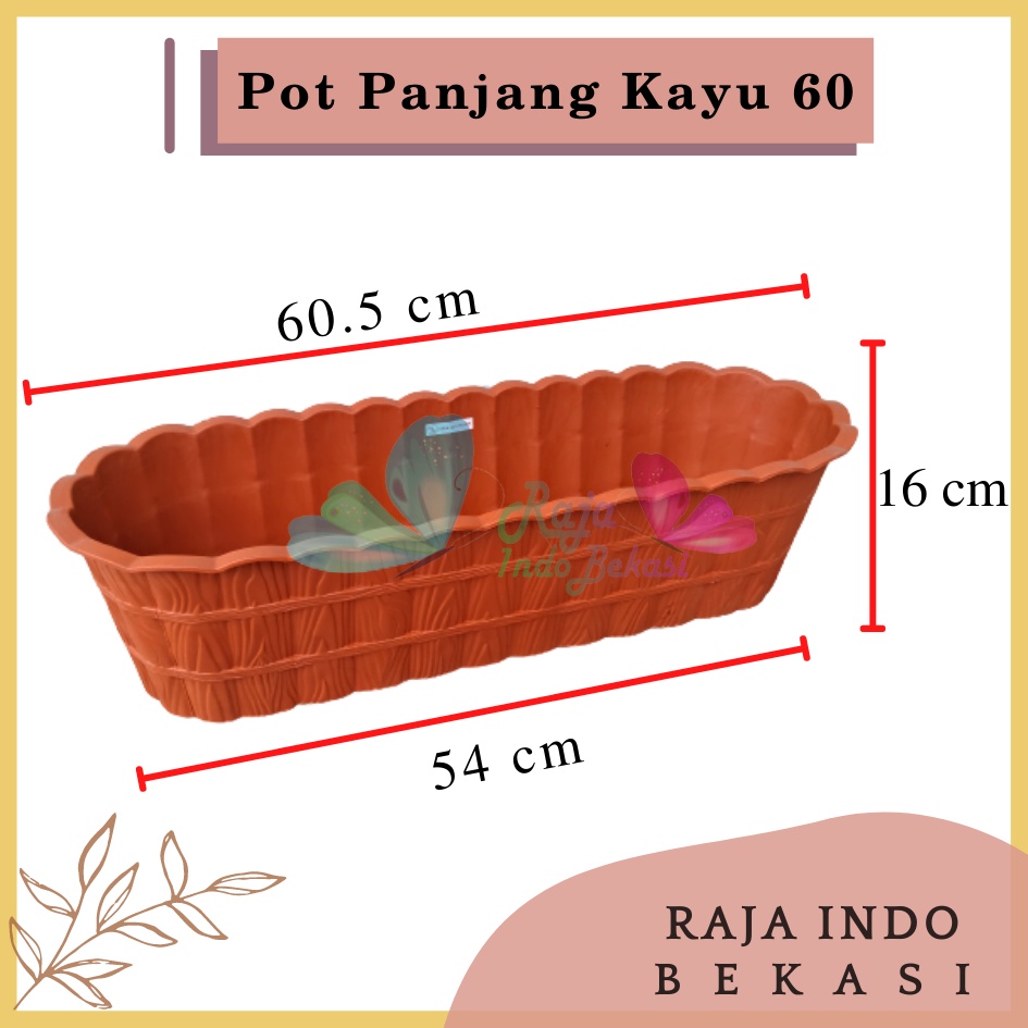 Rajaindobekasi Pot Segi Panjang Kayu 60 Coklat Merah Bata CJP Pot Segi Persegi Panjang Plastik 60 70 Cm Besar Murah Pot Bunga Segi Panjang  Besar Hitam Putih