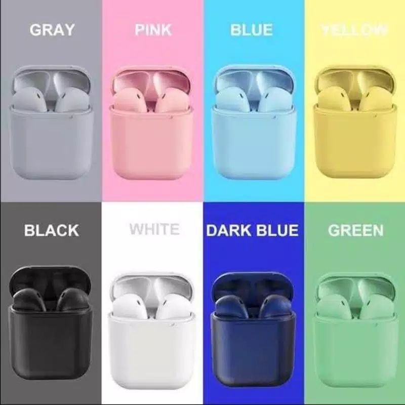 MEASTORE | HEADSET BLUETOOTH WIRELESS I12 TWS BLUETOOTH VERSI 5.0 INPODS MACARON WIRELESS