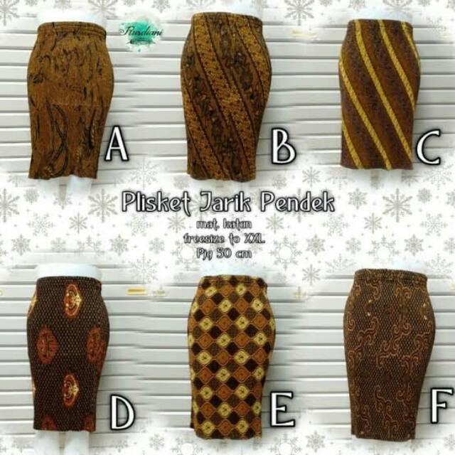 Rok Plisket Jarik Pendek Sogan Bawahan Kebaya Mini Skirt Bawahan Cantik Fashion Wanita Kartini