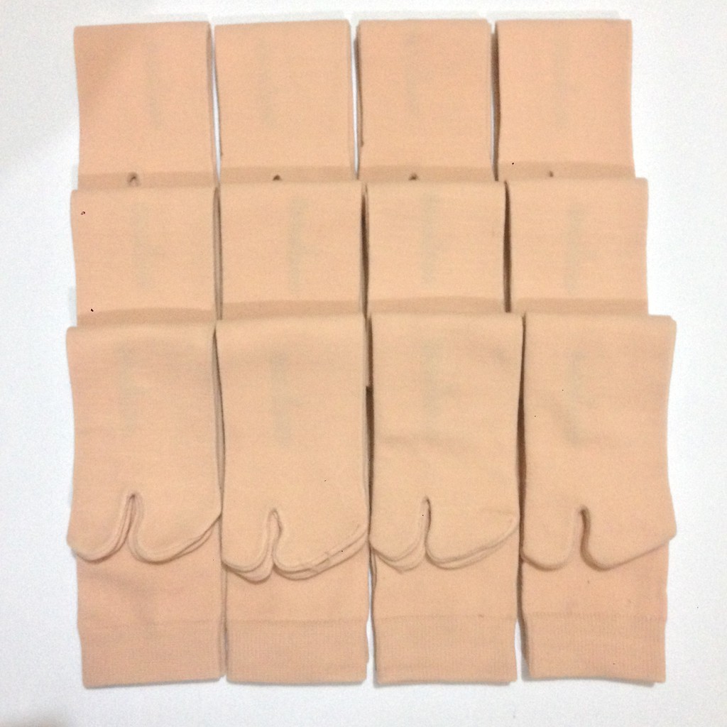 Kaos kaki jempol Cream polos muslimah bahan nylon-3