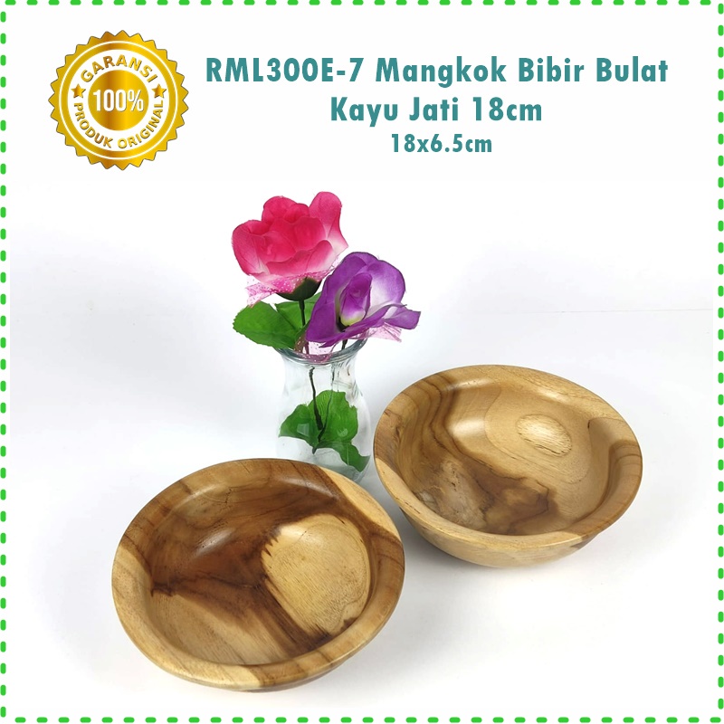 Mangkok Bibir Bulat Kayu Jati