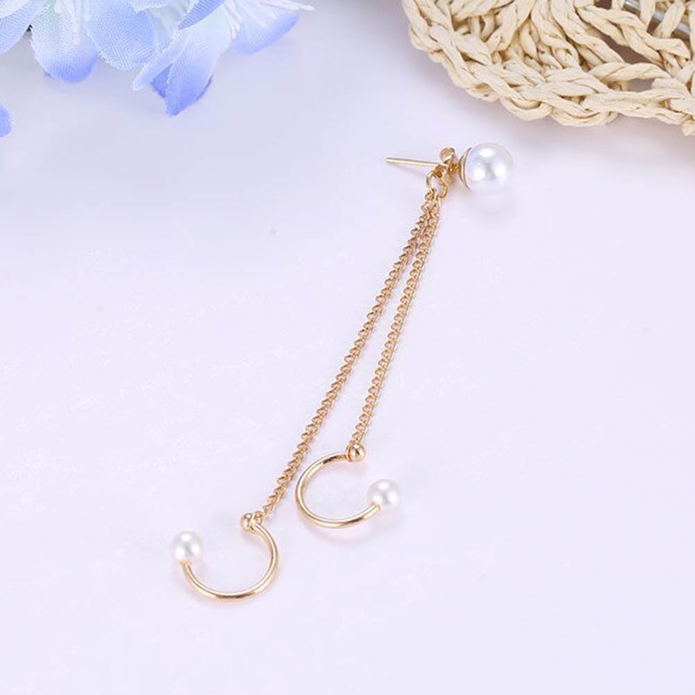 Hu Hu Hu Hu Hu Alat Bantu Pasang Kacamata♡ 1 / 4pcs Anting Tusuk Model Rantai Mutiara Imitasi Untuk Wanita