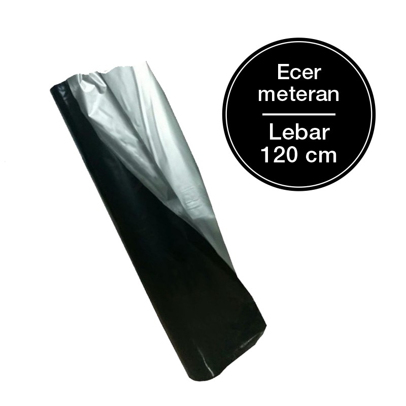 (ECER METERAN) PLASTIK MULSA HITAM PERAK KEMASAN PLASTIK PACKING PLASTIK TANAMAN LAYANG LAYANG LAYAN