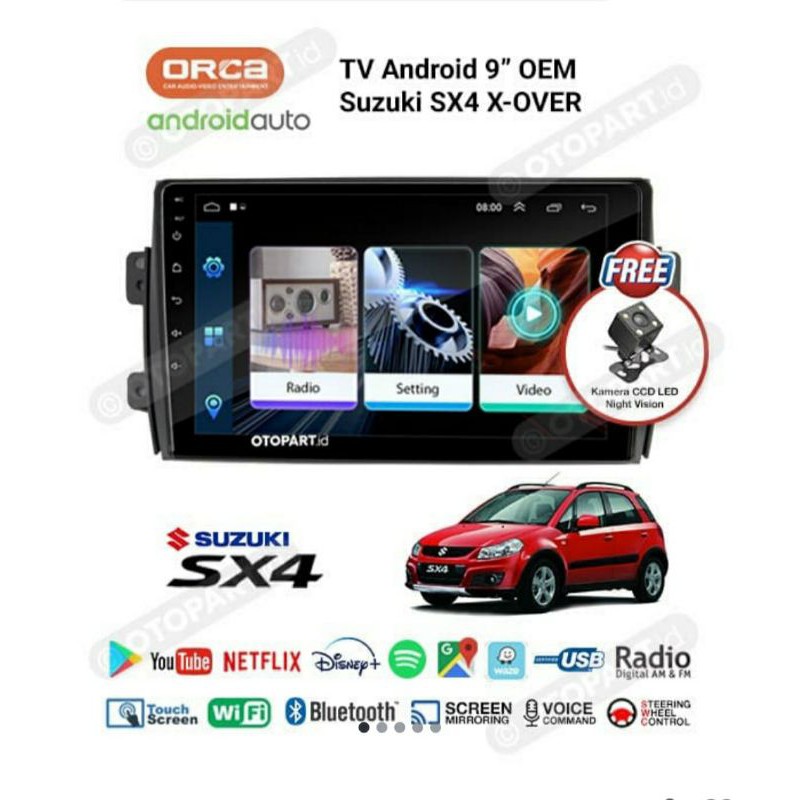 Head unit oem sx4 - tv android suzuki SX4 - tv android orca adr9988 9 inch