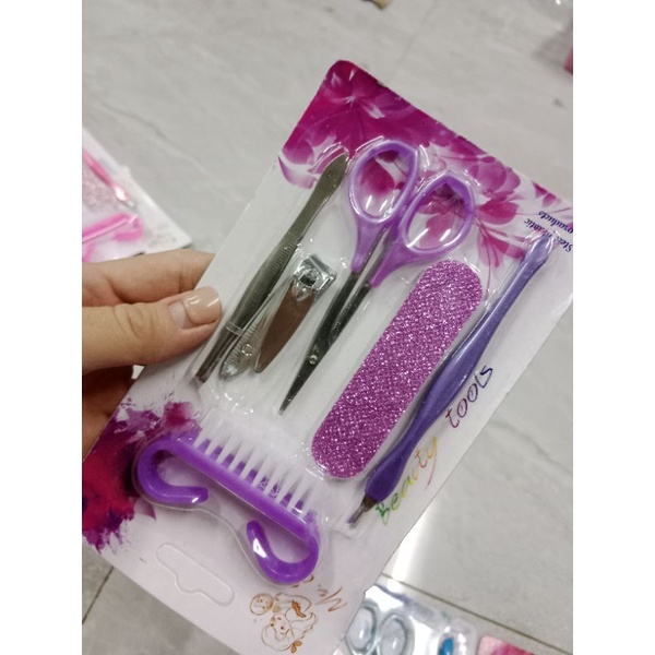 Pedi medi 1 set total 6 item lengkap perawatan kuku (set pedi medi gliter)