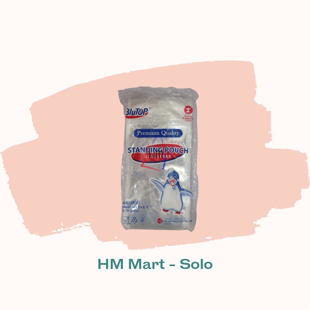 Standing Pouch Plastik OPP Blutop 16x32