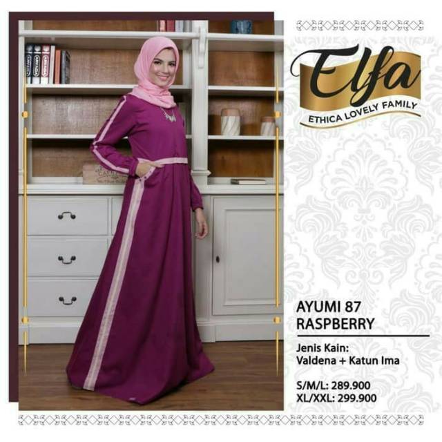 Ethica Ayumi 87 Raspberry Baju Muslim Gamis Dress Premium Original Termurah