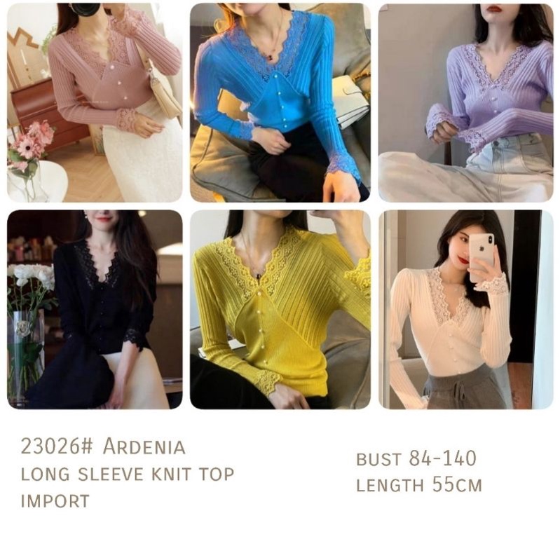 MDLV ~ 23026 ARDENIA KNIT TOP // ATASAN RAJUT LENGAN PANJANG // FASHION IMPORT WANITA