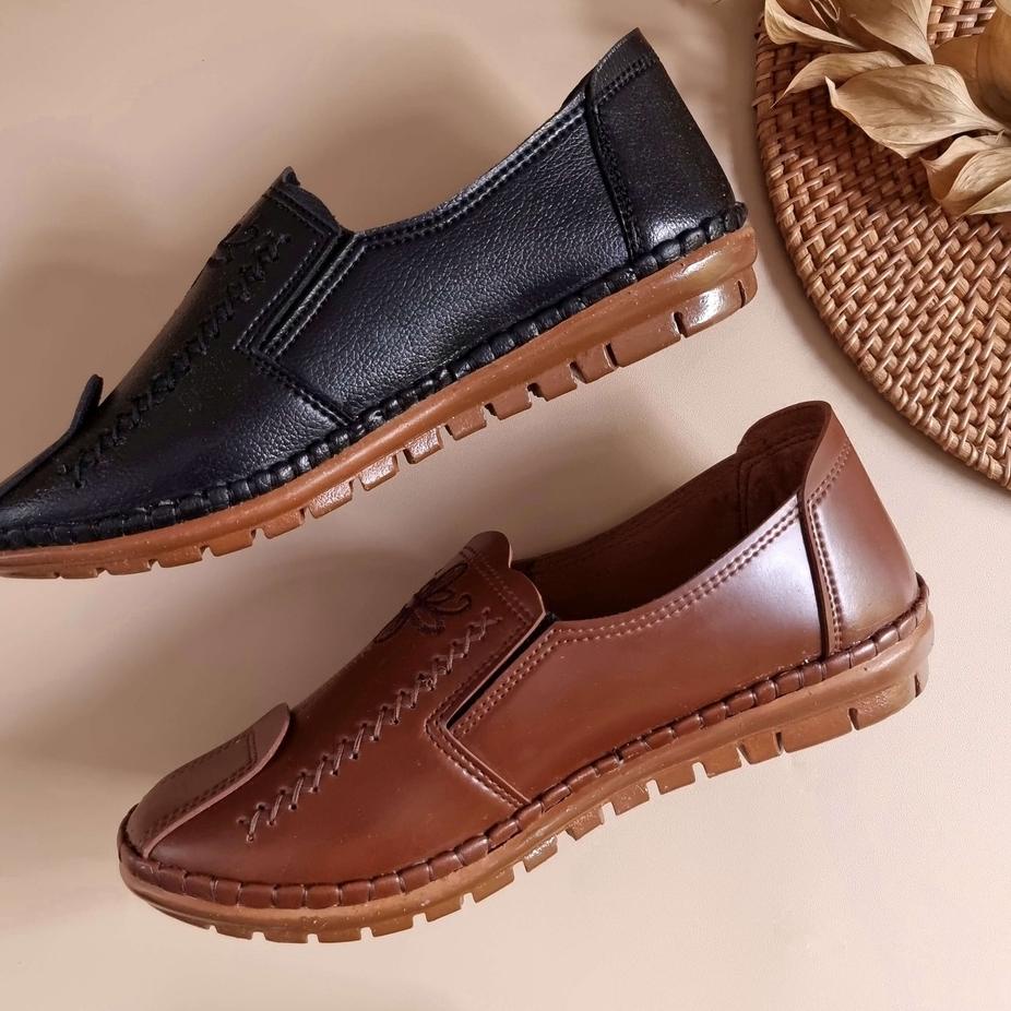 Lagi Tren.. Sepatu Flatshoes Pantofel Mabelle Wanita Perempuan Cewek Kerja Kantor Formal Loafers Fla