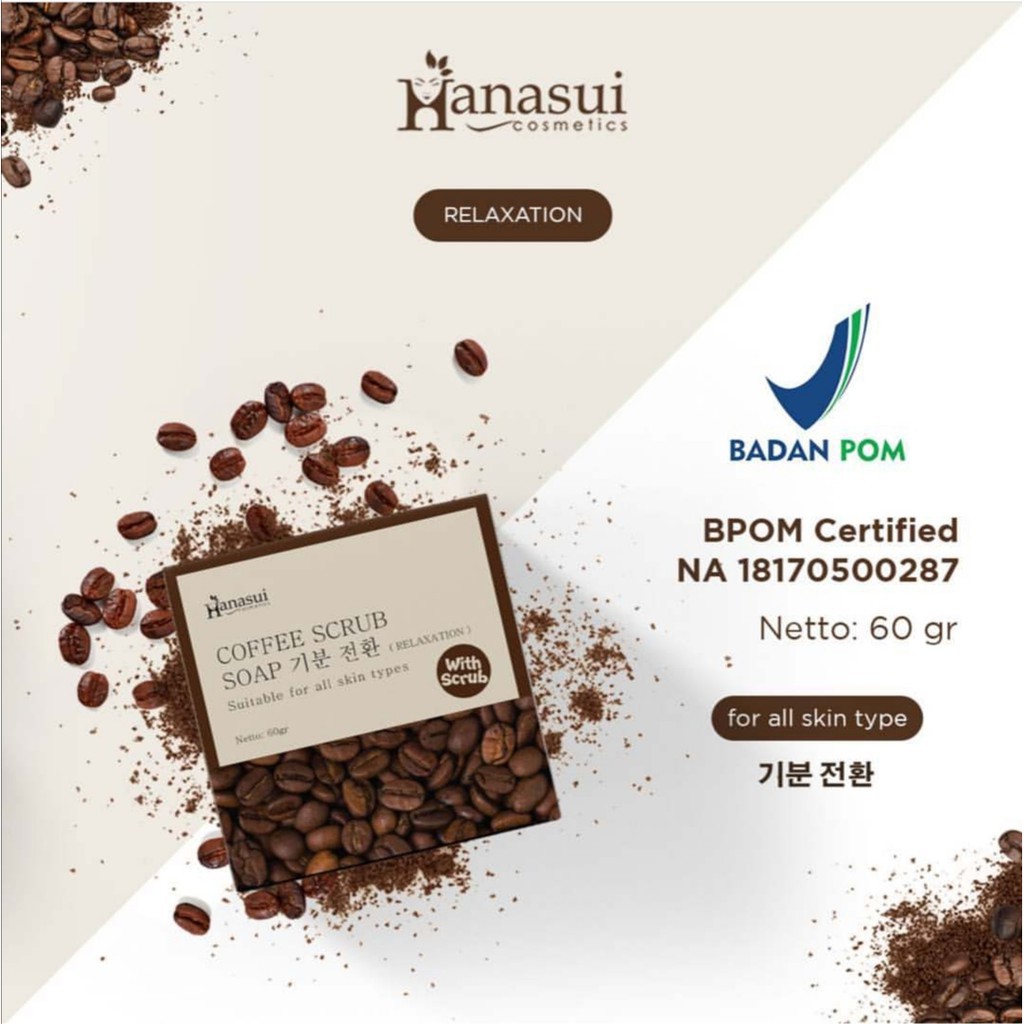 Hanasui Coffee Soap 60gr Original BPOM Girlsneed77 Sabun Kopi Hanasui