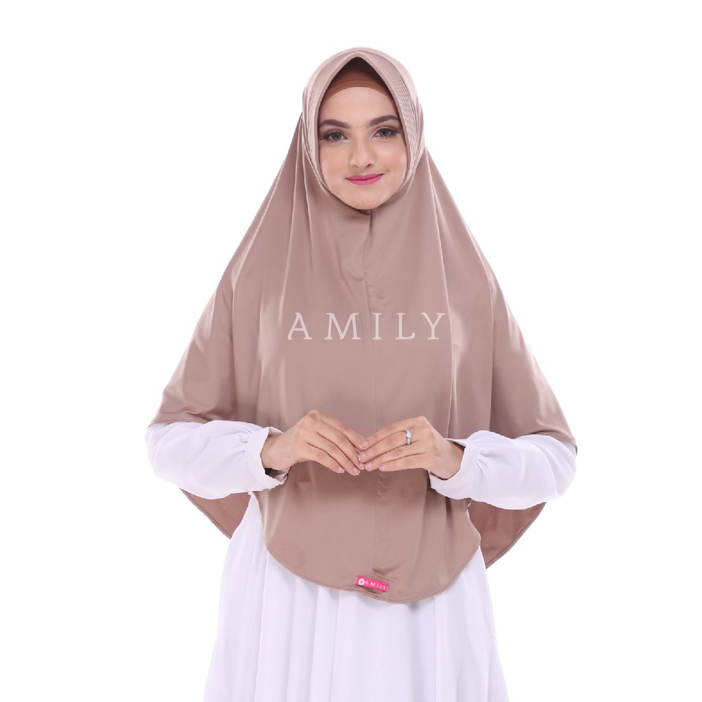 KERUDUNG INSTAN BERGO {OZZA} JILBAB SYARI ANTEM FASHION MUSLIM - [AMILY HIJAB] TERBARU BEST SELLER-Mocca