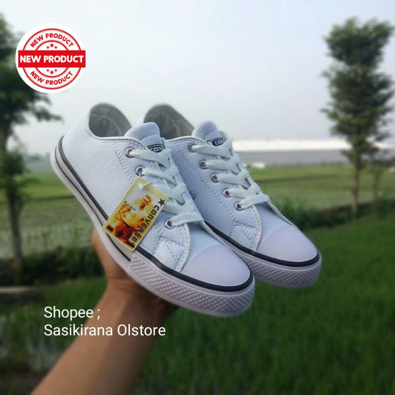 COD !! Sepatu Converse AllStar pendek / Sepatu warna hitam putih klasik / Sepatu wanita pria - terpopuler-7