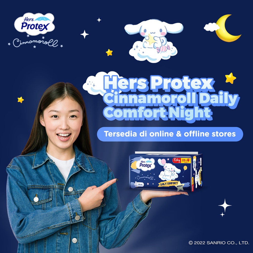 HERS PROTEX CINNAMOROLL DAILY COMFORT WING 23.5CM