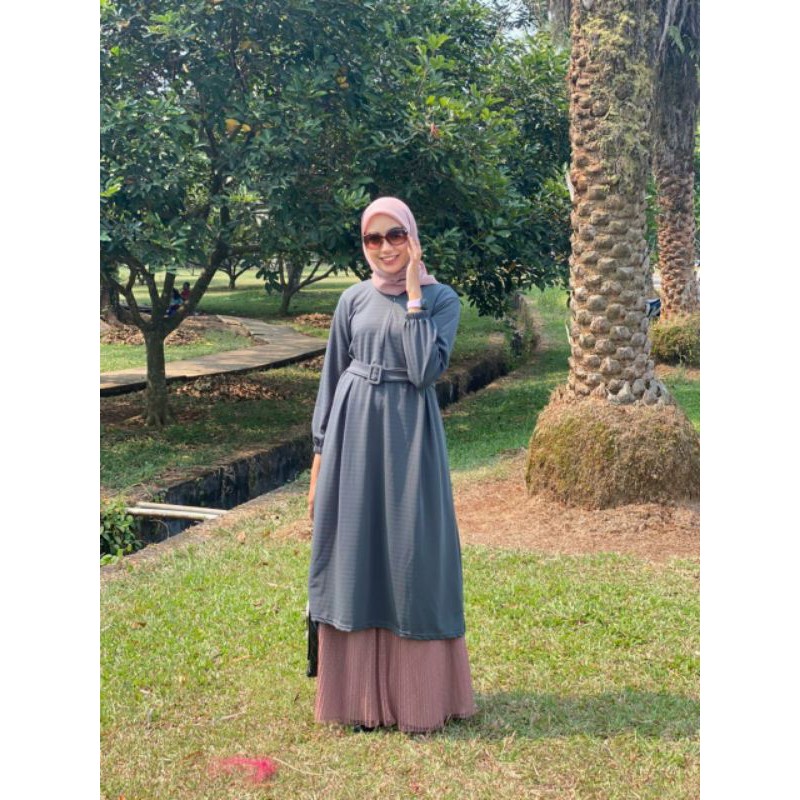 Alena Tunik, TUNIK WANITA MUSLIM BUSUI CANTIK BAHAN KAOS IMPORT LD 100-120 JUMBO ZIPPER BUSUI OOTD