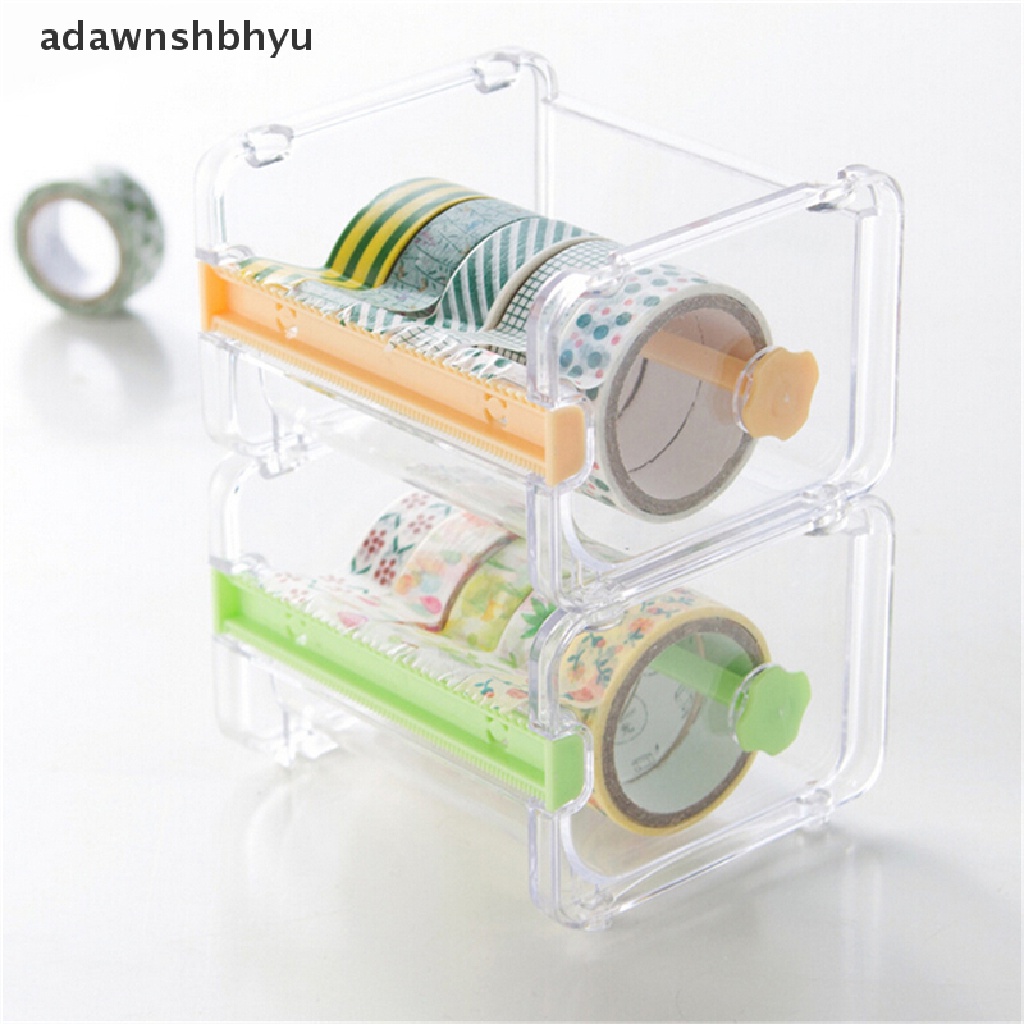 [adawnshbhyu] Desktop Tape Dispenser Pemotong Lakban Washi Tape Dispenser Tempat Lakban Gulung