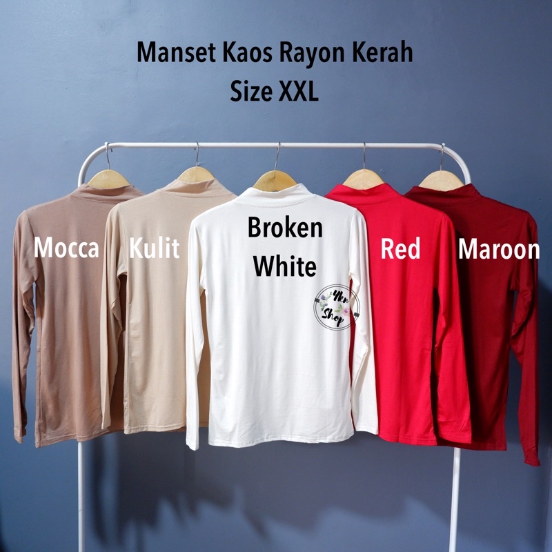 Manset Kaos Wanita bahan Rayon Kerah size XXL LD 92cm