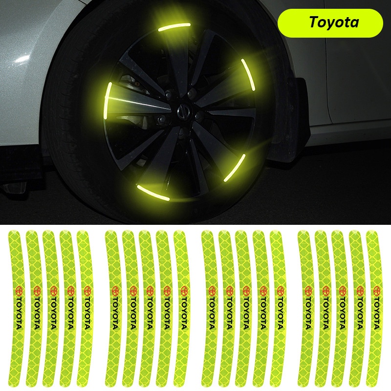 20pcs Stiker Reflektif Peringatan Ban Mobil Toyota Avanza Rush Kijiang Innova Calya Razie Yaris Wish Corolla Cross