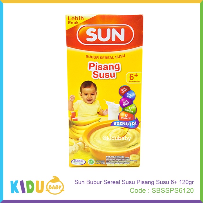 Sun Bubur Cereal Susu usia 6 bulan keatas 120gr Bubur Bayi Sehat MPASI Kidu Baby