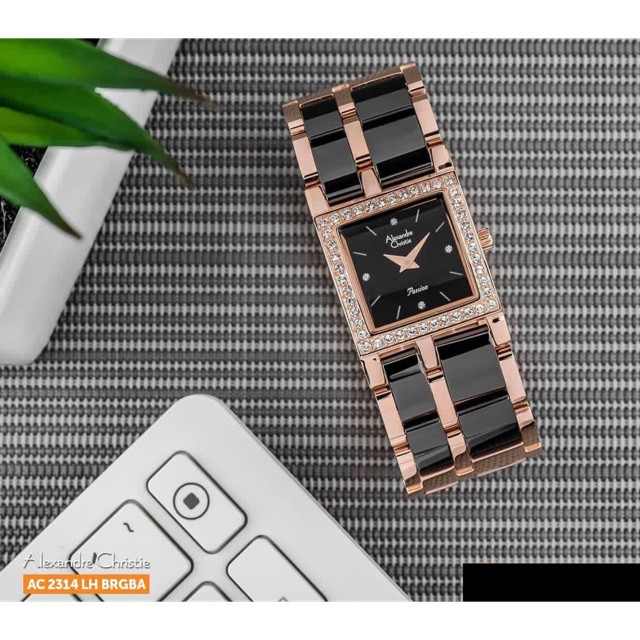 JAM TANGAN WANITA ALEXANDRE CHRISTIE AC 2314 2314LH ROSEGOLD BLACK ORIGINAL