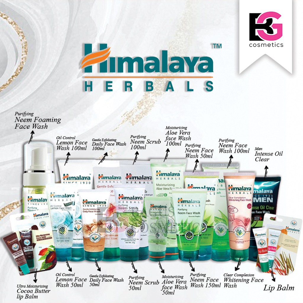 ⭐ BAGUS ⭐ HIMALAYA ALL SERIES 50 100 150 Neem Mask Face Wash Oil Foam Aloe Scrub Toner LipBalm Lemon