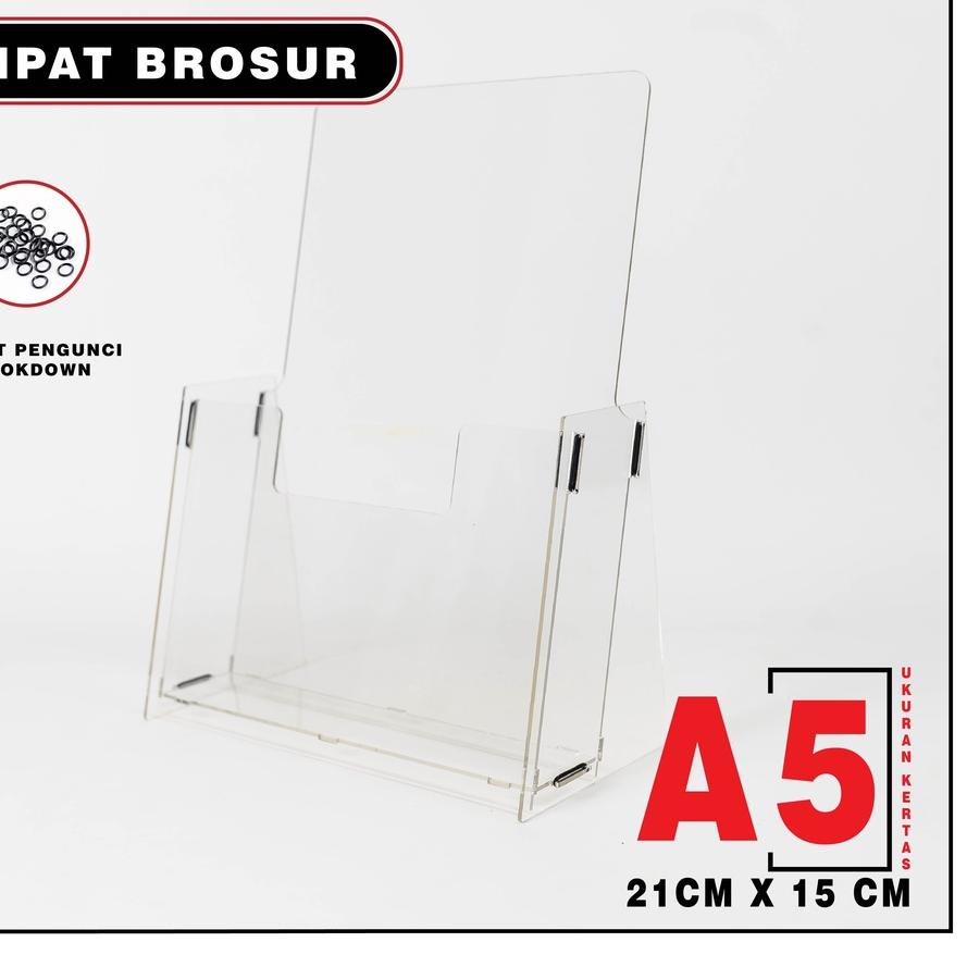 

FG3♖ RAK / TEMPAT BROSUR / TEMPAT DISPLAY BROSUR AKRILIK DISPLAY UKURAN A5 Serbuuu