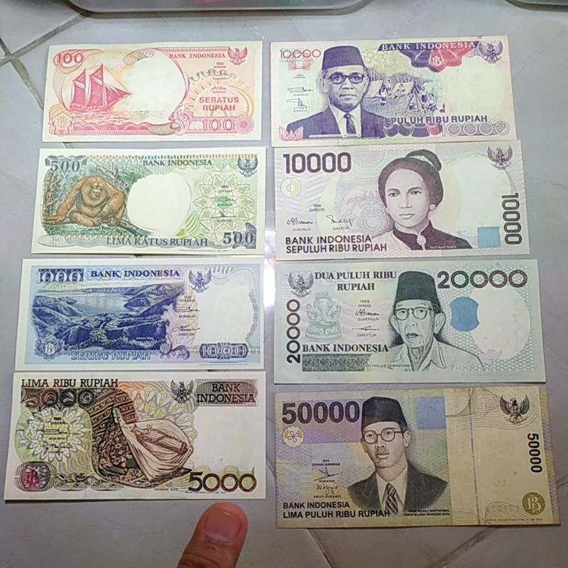 set uang indonesia tahun 90 an