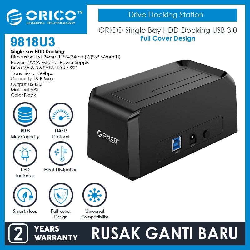 ORICO 9818U3 Single Bay HDD Docking USB 3.0