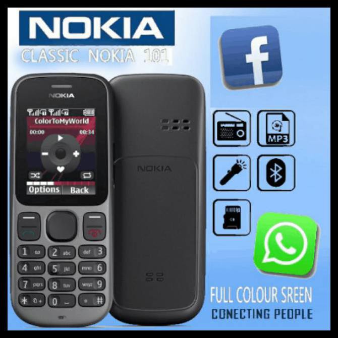 Jnt Cod]] Nokia Facebook & Whatsapp 101 Dual Sim Mp3 Memori Bermutu Kode 1232