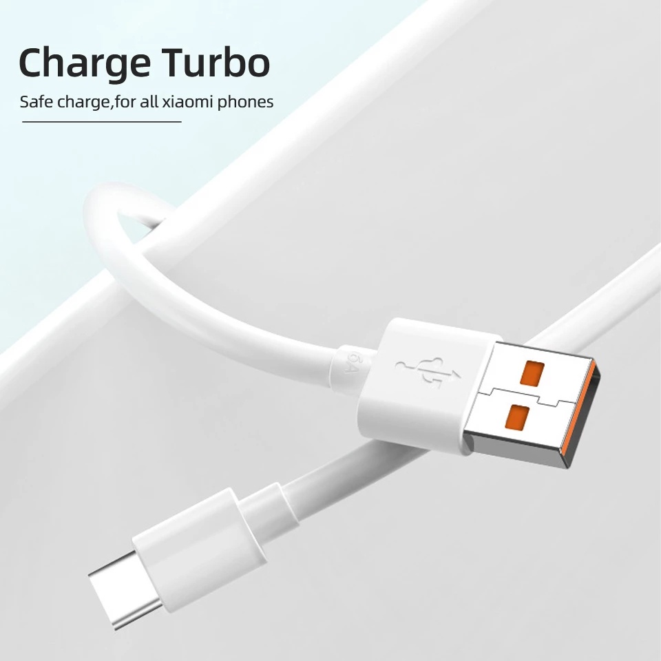 Kabel Fast Charging Turbo 6A Tipe C Line Untuk XiaoMi 11 10 10T Pro 5G M3 X3 NFC Redmi Note 10 K40 Pro