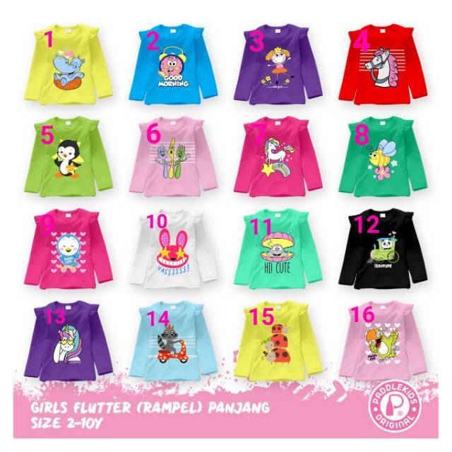  Motif  Juni 2021 Kaos  Lengan Panjang Rampel Anak 
