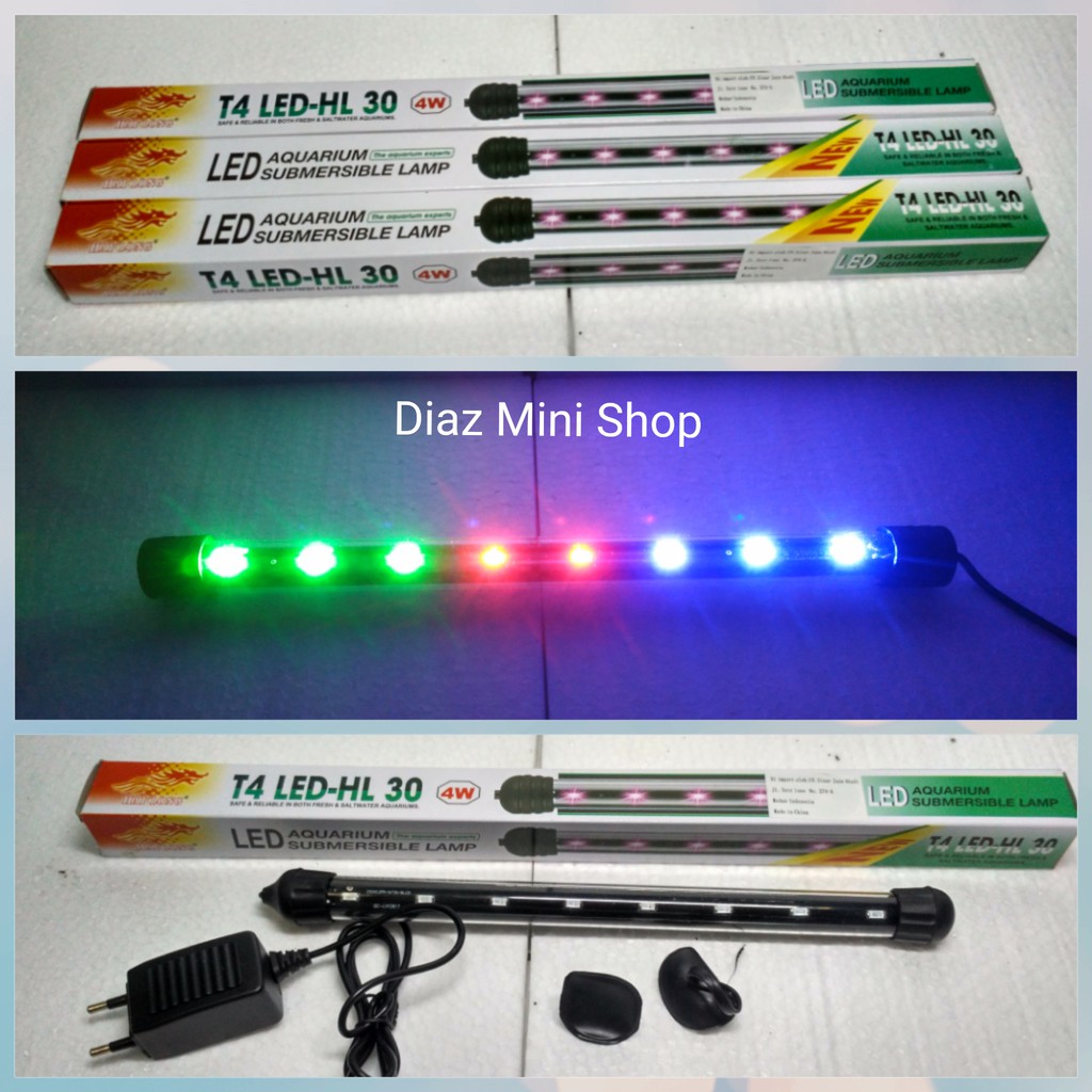 BARU LAMPU CELUP AQUARIUM LED HL30 PANJANG 30 CM ( 3 WARNA )