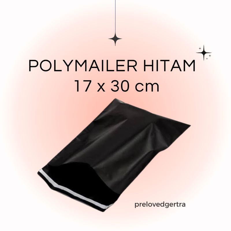 

[READY - MINIMAL 10K] plastik polymailer hitam pink putih 17x30 cm