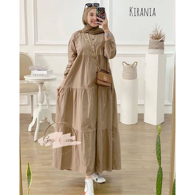 Gamis Muslim Airin Maxy Dress Muslim Wanita GAMIS JUMBO SIZE XL KATUN RAYON KANCING DEPAN GAMIS POLO