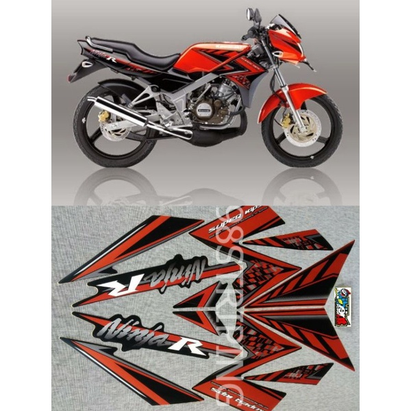 STRIPING STIKER ORI KAWASAKI NINJA R STANDAR 2014 ORANGE