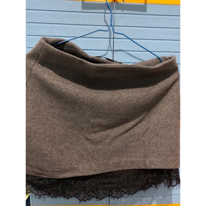 rok pendek wanita rok sexy cewek zara trafaluc abu mini skirt