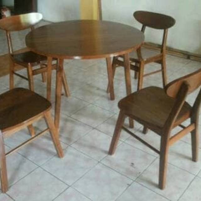 Meja Makan Kursi Cafe Jati Jepara Murah Resto Hotel Bar Minibar