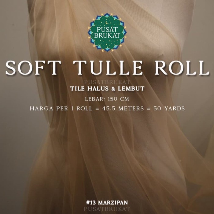 WBS SOFT TULLE ROLL 45m - KAIN TILE POLOS HALUS [harga per 1 roll = 45.5m] ORIGINAL