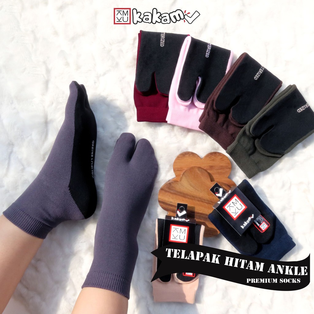 Kakamu Kaos Kaki Telapak Hitam Dewasa Angkel