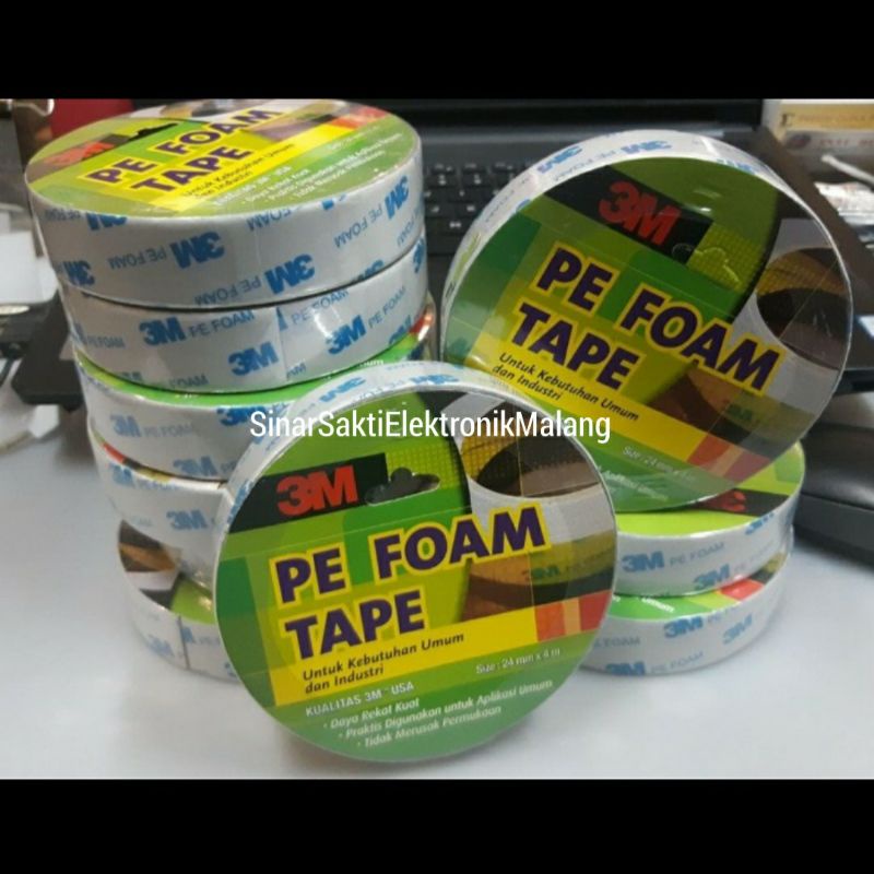 Double Tape 3M Foam Tape 24mm x 4m Isolasi Bolak Balik Busa Original Solasi